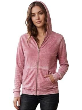 Lauren Moshi Limited Quantity Women’s Pink Zip Up Cotton Hoodie Size XS